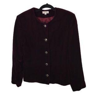 Talbot's Vintage Velvet Jacket Blazer Lined Sz 12